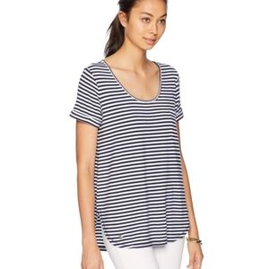 Lilly Pulitzer Luxletic Navy and White Soft Striped Shirt Size Large